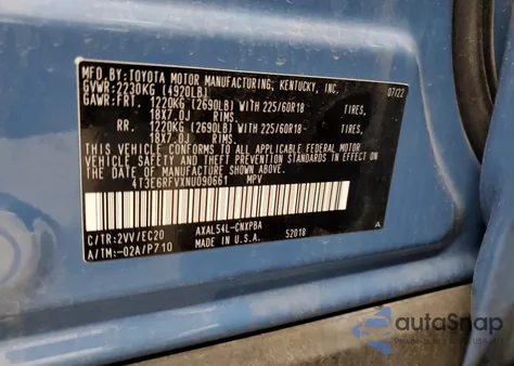 2022 Toyota Rav4 Xse из США, поврежденный, VIN 4T3E6RFVXNU090661